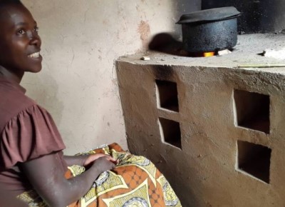 CCER improved cook stove in use