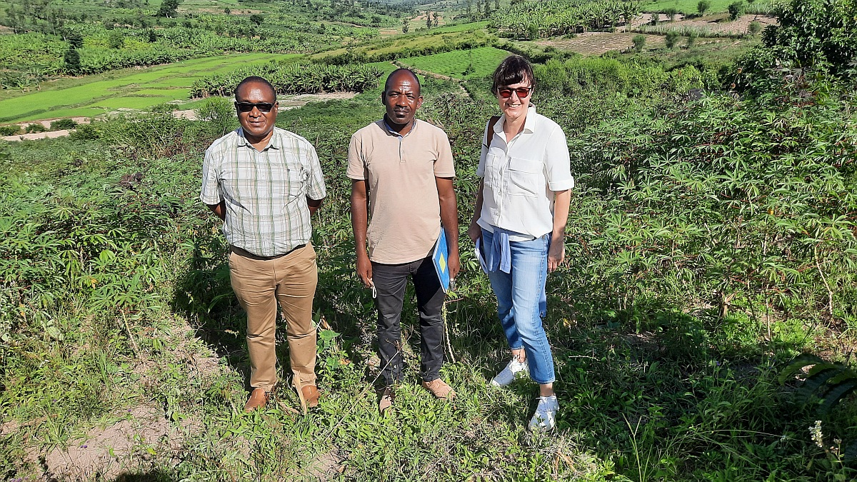UEM Co-worker Mrs. Seiler Susanne (Team Leader of Communication & Fundraising department) visiting the Mbayaya Farm in March 2022
