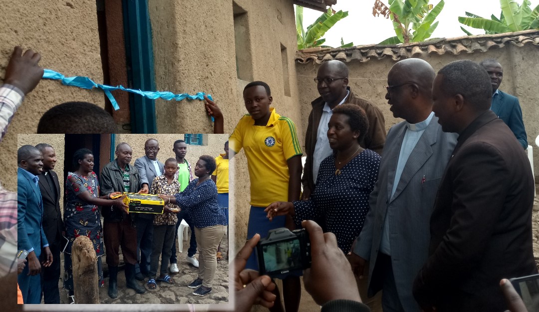 combined picture beneficiary receiving a shs and cutting of tape